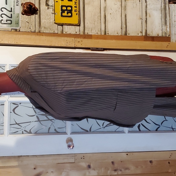 Talbots Pant Suit Tweed Pinstriped Blazer Flat front pants Size 12 Womans - Picture 2 of 8